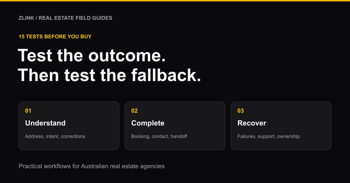 Three tests for an AI receptionist: understand the caller, complete the task and recover when something fails.
