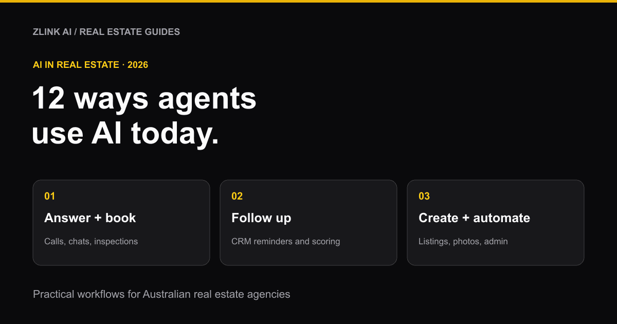 AI in real estate: answer and book, follow up every lead, and create and automate the admin.